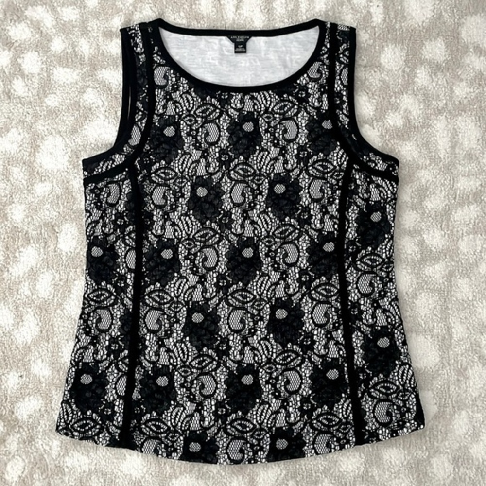 Ann Taylor Petite Lace Work Blouse
